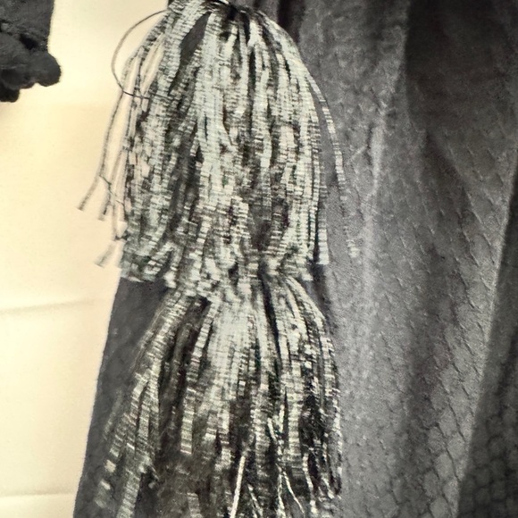 Love Stitch Boho Wrap Crochet Lace Bell Sleeve Jumpsuit Black - Picture 10 of 13